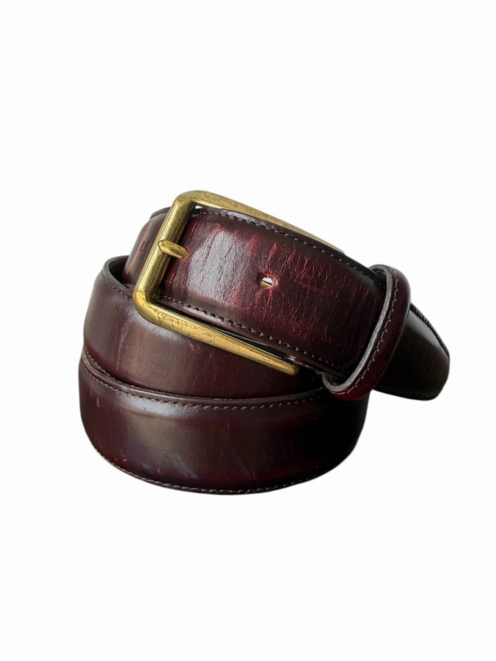 Vintage Coach Burgundy Men's Leather Belt Costa Rica 38"